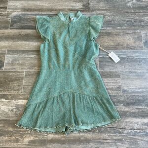Shimmering Teal Ruffle Romper